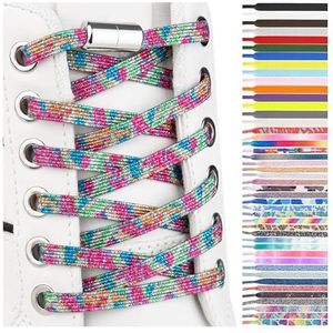 SULPO Elastische rubberen veters zonder strikken, plat, met draaisluiting, One size