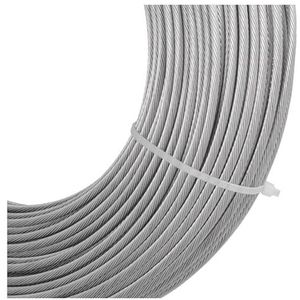 Roestvrijstalen kabel, Roestvrijstalen staaldraadkabel 4 mm 7x7 constructie zilverkleurig, verschillende maten for trapleuningen op het dek(95M/331.7Ft)