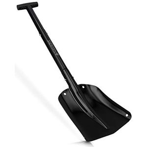 Navaris - Opvouwbare Aluminium Lichtgewicht Schep - Zwart - Verstelbaar 66-80 cm
