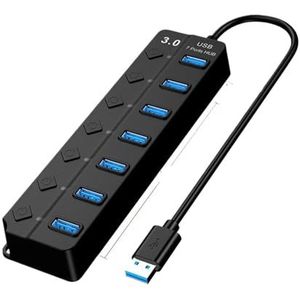 7-in-1 USB HUB USB Docking Station Extender 5Gbps Hoge Snelheid USB 3.0 HUB USB Splitter Met Schakelaarbediening(B 7-IN-1)