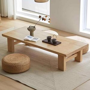 SWHSWQ Laag bureau, Japanse vloertafel om te eten, Japanse theetafel, lage theetafel om op de vloer te zitten, meubels, L60/80/100/120 cm, B30/50/60 cm, H30/38 cm