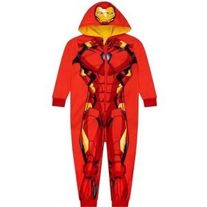 Marvel Onesie | Iron Man Pyjama | Jongens Onesie | Onesies Voor Jongens | Fleece Onesie Voor Jongens | Rood 104