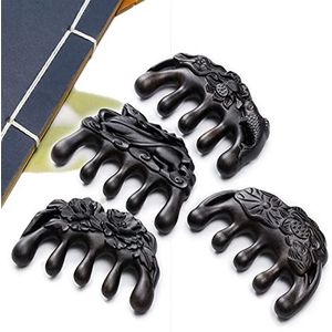 Houten stimulator hoofd meridiaan sloop massage kam hoofdhuid acupressuur stimulatie reflexologie lichaam spier ontspanningstherapie 1 stuk (kleur: vis)