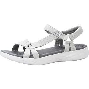 Skechers Women's On-The-Go 600-Brilliancy Sport Sandal, White/Grey, 6 M US