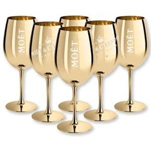 Moët & Chandon champagneglazen in goud, set van 6 glazen