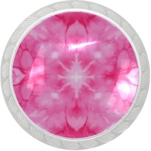 lcndlsoe Elegante ronde transparante kastknopset, perfect voor kasten, ijdelheden en kledingkasten, roze tie-dye