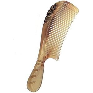 Aibote Natuurlijke Os Hoorn Kam Handgemaakte Graveren Anti-Statische Ontklitten Haar Massage Hoorn Comb,8 Inch
