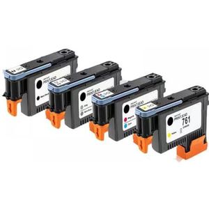 REwNXA Compatibele printkop, compatibel met Designjet T7100, T7200 printer CH645A, CH646A, CH647A, CH648A, in geel, cyaan, magenta, grijs, donkergrijs, mat zwart (1 set van 4 stuks)