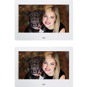 7 Inch Scherm HD Digitale Fotolijst Elektronische Album Volwaardige Fotospeler Eenvoudig Delen Momenten(2PCS White)