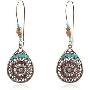 Hoop Bohemian Oorbellen Hollow Dangle Drop Style National Boho Oorbellen, Koper, Geen edelsteen