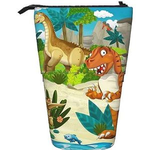 Jurassic Periode Dinosaurus Stand Potlood Houder Intrekbare Telescopische Potlood Case Leuke Pen Pouch Pop Up Potlood Tas Draagbare Multifunctionele Make-up Tas Briefpapier Organizer voor School