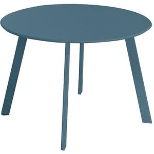 LOLAhome Marzia Middelgroot, stalen tuintafel, blauw, Ø 60 cm