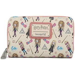 Loungefly Harry Potter Luna Lovegood All-Over-Print Zip Around Damesportemonnee, Beige, Beige