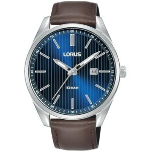 Lorus Sport Man Mens analoge Quartz horloge met lederen armband RH919QX9, Bruin, Modern