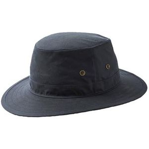 FIDRA Gewaxt waterdichte Bush Fedora regenhoed met oogjes. Fast Post UK verkoper (61cm XLarge, marineblauw)