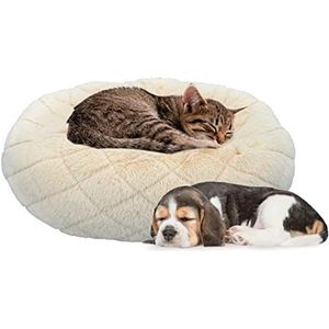 Pet Comfort Hondenmand/Kattenmand - Donut - Kussen - Wasbaar - Ø46cm - Beige