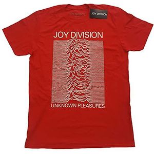 Joy Division - Unknown Pleasures White On Red [T-SHIRT] X-Small [RED]
