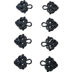 8 stuks (4 paar) zwarte korsetoogjes korsethaken ogen voor dirndl-lijfje coursage van metaal 22 mm x 20 mm