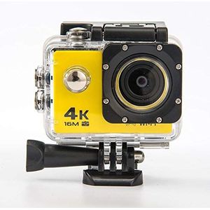 Actiecamera, 4k HD Waterdichte Sportcamera Outdoor Video Camera Duiken DV Camera sportvideocamera(Giallo)
