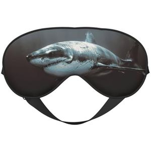 Grote witte haaienprint zacht verduisterend oogmasker, reizen oogmasker, zijslaper ooghoezen, slaapoogmasker voor mannen en vrouwen