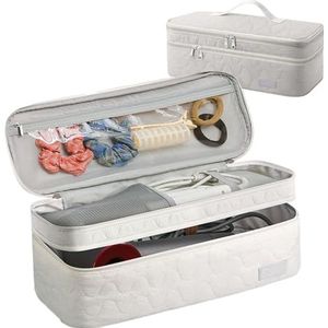 Nbhuiakl Hair Tool Reistas | Haardroger Case Organizer | Föhn Carrier met Dubbellaags | Haarstijltang Organisatietas | Haarkruller Draagtas voor reizen, Beige, Refer to , Unisex