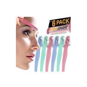 6 Pack Nylea Wenkbrauw Razor Trimmer [Extra Precisie] Wegwerp Gezichtshaar Shaper Remover, Dermaplaning Dermaplane Scheergereedschap - Gezichtsscheerapparaat met Precisie Cover voor Mannen & Vrouwen
