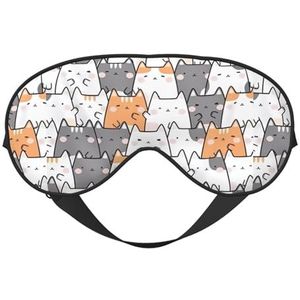 Oranje katten (1) Unisex elastisch verstelbaar gesp ontwerp verduisterende slaap oogmasker voor thuis reizen yoga kantoor dutje