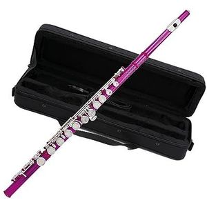 fluit instrument 16-gaats C-fluit Verzilverde Fluit Met E-houtblazers flute instrument (Color : Rose pink)