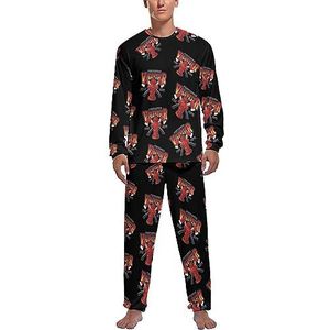 Brandweerman emblemen Zachte heren pyjama set comfortabele lange mouwen loungewear top en broek geschenken XL