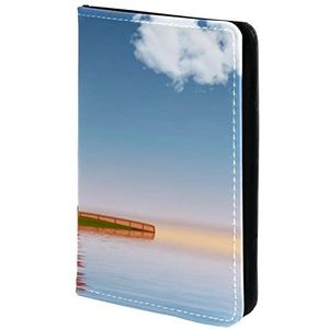 Paspoorthouder, paspoorthoes, paspoortportemonnee, reizen Essentials Sea Lighthouse Beach, Meerkleurig, 11.5x16.5cm/4.5x6.5 in
