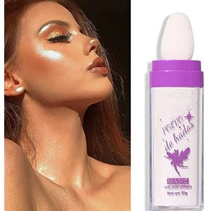 Fairy Highlighter - Goddess Glow Makeup Shimmer Stick, Goddess Glow Shimmer Stick, Make-up Highlighter, 3 kleuren Polvo De Hadas Highlighter, (01 Pearl White)