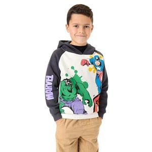 Marvel Avengers Jongens Sweatshirt met capuchon | Tweekleurige hoodie met superheldenprint voor kinderen in grijs | Film Film Art Merchandise Cadeau