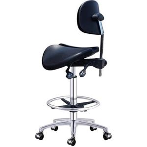 Zadelkruk met verstelbare en draaibare rugleuning met twee kantelopties, gedeelde zitting voor klinieken, ziekenhuizen, apotheken, medische en schoonheidscentra (A2,52 ~ 70 cm)