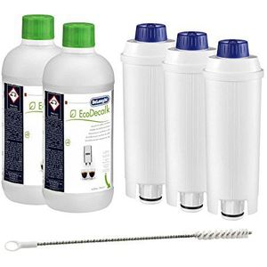 Delonghi EcoDecalk ontkalker + 3 x Delonghi waterfilter DLS C002 + 1 x Delonghi reinigingsborstel (pipe cleaner)
