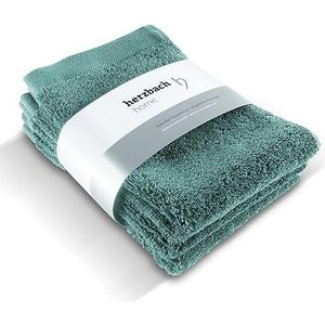 HERZBACH HOME-gasthanddoekenset van 3, 30 x 50 cm (Oceaangroen) – Hoogwaardige, zachte en absorberende gasthanddoeken van premium kwaliteit – 100% natuurlijk katoen