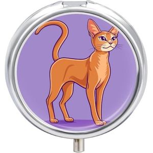 Een charmante kat pillendoos 3 compartimenten geneeskunde pillendoosje draagbare pillendoos voor zak of portemonnee schattige pillenorganizer reizen pillendoos metalen decoratieve pillenhouder voor
