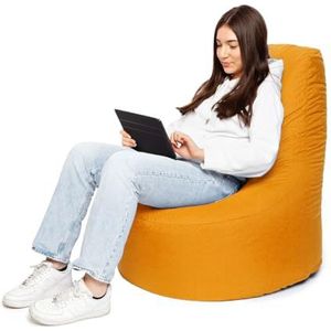 Patch home zitzak, gamer-kussen, loungekussen, zitkussen, stoel, geschikt voor binnen en buiten, gevuld en klaar voor gebruik, oranje - Ø 75 cm x hoogte 80 cm - in 2 maten en 25 kleuren
