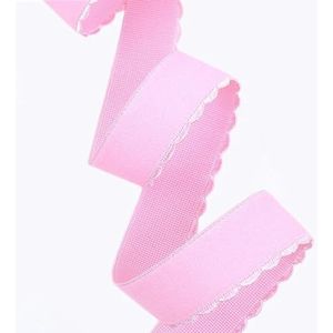 2,5 cm kleur halve maan rand suède elastische band danspak rok broek ondergoed beha kant accessoires-roze-25mm-4M