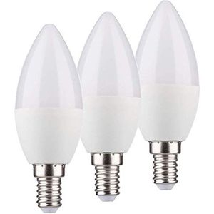 Müller-lampen, LED-lampen, kaarsen, 5,5 W ~ 40 W E14, mat, 420 lm, Ra95, flikkervrij, warm wit, 2700 K, kaars B35, 3 stuks