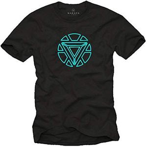 MAKAYA Arc Reactor Heren T-Shirt - Stark Industries Korte Mouwen Shirt Voor Mannen Zwart Kinderen Jongens Mannen Maten XXL