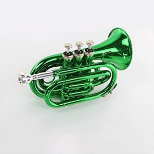 studen pocket trompet Beginner Koperblazer Bes Mini Trompet Groene Palm Pocket Trompet Instrument pocket trompet