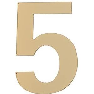 Huisnummer voor buiten, 1 stuk, zelfklevend deurbordje voor nummerplaat, huis, lade, deurbord, nummerplaat, buitennummer (kleur: 5)