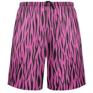 LI ZHI XIN Herenpyjamabroek, korte pyjamabroek, zomer casual shorts, elastische tailleband met trekkoord, rechte losse pasvorm met 2 zakken, S-XXL zebrastrepen patroon, Meerkleurig, S