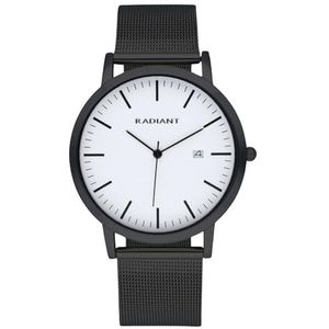 Radiant Clik Mens Analoog Quartz Horloge met Roestvrij Stalen Armband RA630203, Zwart