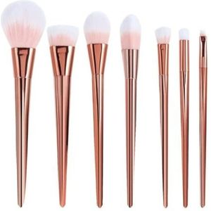 MQPALZKD 7-delige geleidelijke make-upborstels Make-upgereedschap Platte kopborstel Diamantmake-upset Borstel Make-upborstelset(Argento)