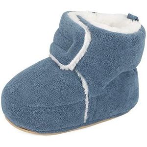 MASOCIO Baby Booties Meisjes Jongens Baby Schoenen Pasgeboren Baby Eerste Wandelen Winter Baby Laarzen Slippers Navy Blauw Maat 4 UK 12-18 Maanden, Donkerblauw, 12-18 Months