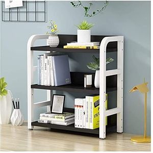 Boekenkast Boekenplanken Boekenkast Met Kast 3 Tier Desktop Boekenplank Met Metalen Frame Grote Capaciteit Display Opslag Plank Organizer Decor Boekenplank(B,60 * 20 * 65cm)