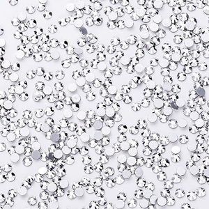 1440 stuks kristallen steentjes, glazen platte strass steentjes edelstenen voor nail art ambachten en nageldecoratie make-up kleding schoenen - zilver - SS12