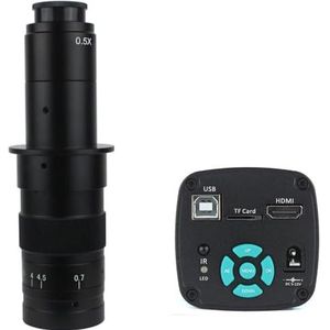 Accessoireset voor microscoop 48MP 4K 1080P video HDMI USB microscoop camera Zoom C Mount LED-licht voor het opnemen van digitale foto's reparatie van de telefoon glazen schijven voor microscoop