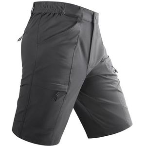 Men's Cargo Shorts Heren Cargo Hiking Shorts UPF50 + Sneldrogende Lichtgewicht Shorts, Stretch Golf Wandelen Vissen Werk Casual Shorts Water Resistant Work Shorts with Multi-Pocket(Dark grey,M)